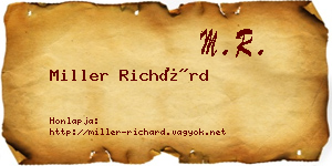 Miller Richárd névjegykártya